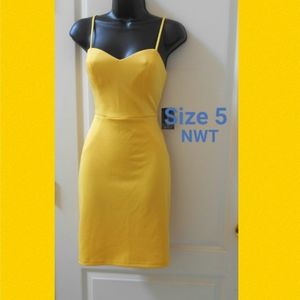 Yellow fitted dress